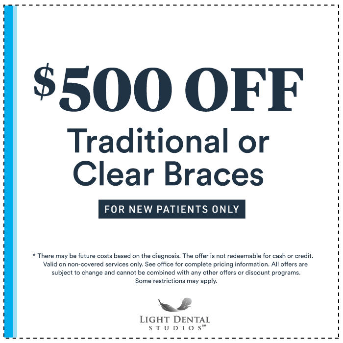 $500 off traditional or clear braces